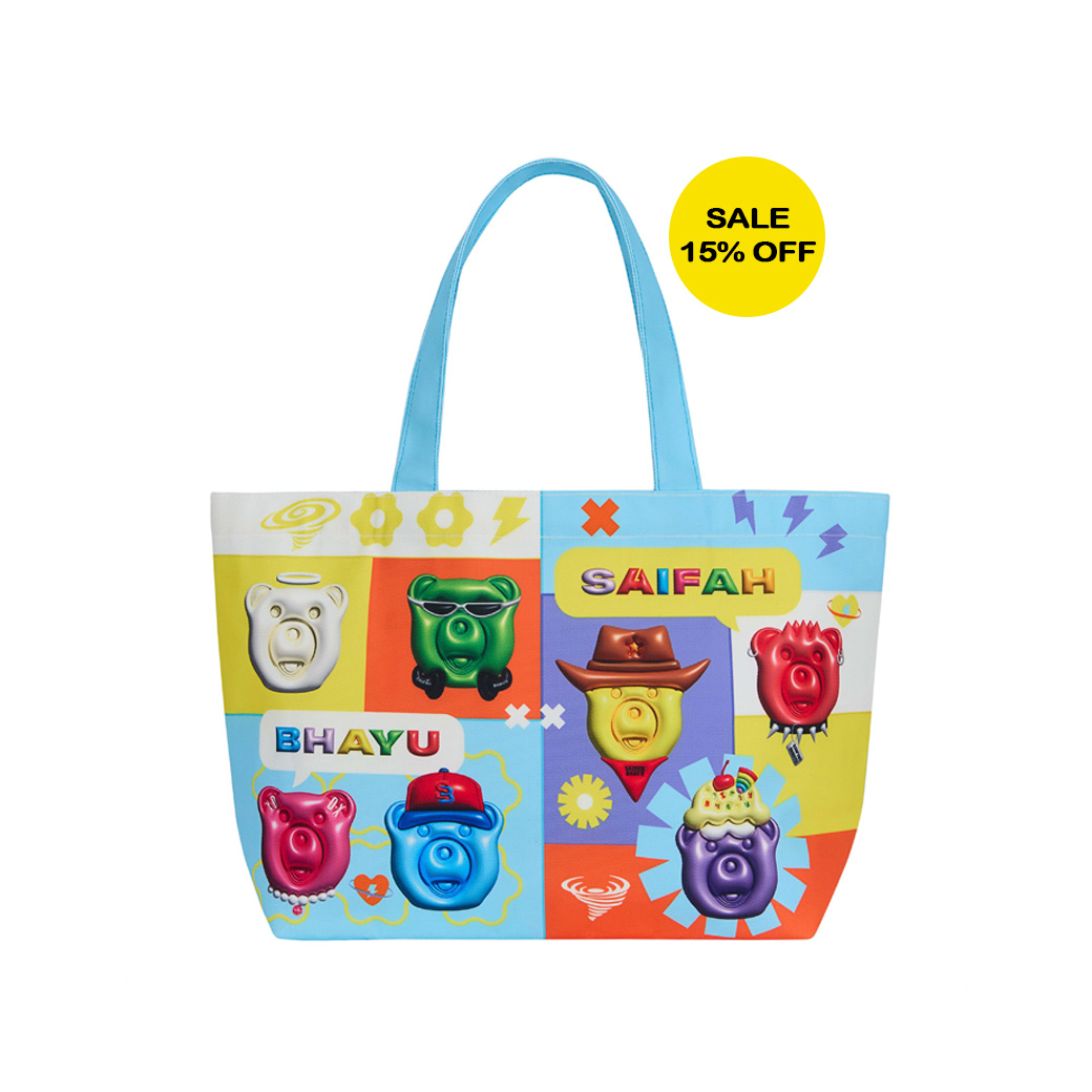 AUSPICIOUS BEARS LARGE TOTE BAG